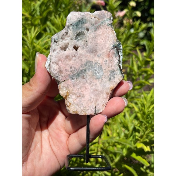 Pink Amethyst on Stand | Druzy Pink Amethyst Slab - Picture 9 of 9